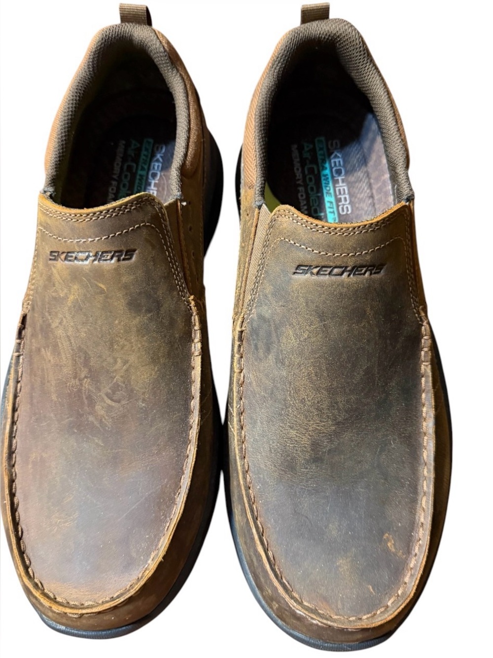 Skechers relaxed fit Expended - SevenobMen's Brown Slip-On Leather Casual Shoes